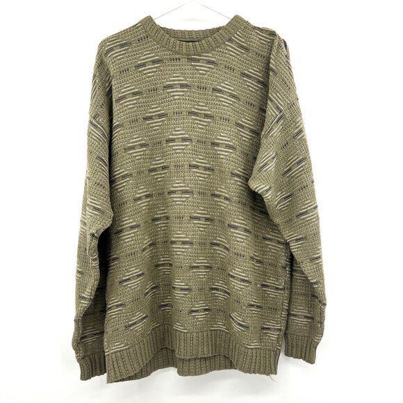 Vintage Jantzen Classics Green Acrylic Grandpa Sweater Men's XL - Picture 1 of 4